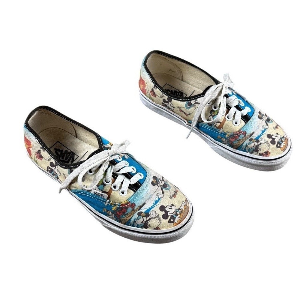 VANS Authentic Disney Mickey Mouse Aloha Womens 8 Canvas Skate Shoes Hawaii
